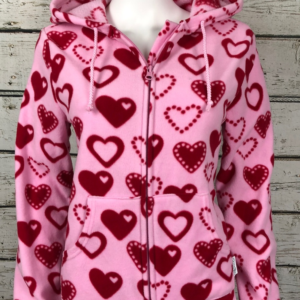 Hoodie Footie Heart Onsie
